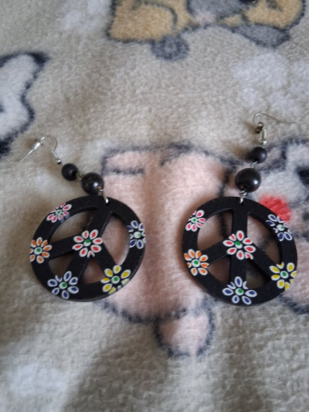 hippie peace earrings